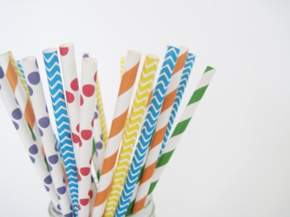 25 Rainbow Straws Red, Orange, Yellow, Green, Blue Purple- ships less than 24 hours Il_570xn
