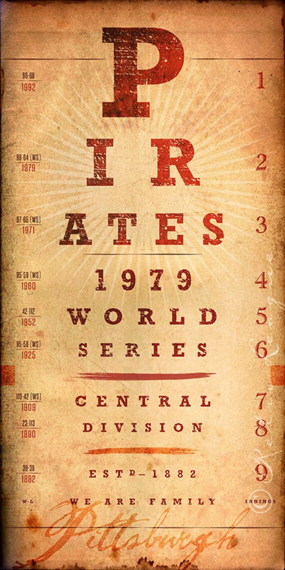 Pittsburgh Pirates MLB Eye Chart Historic Seasons by RetroLeague