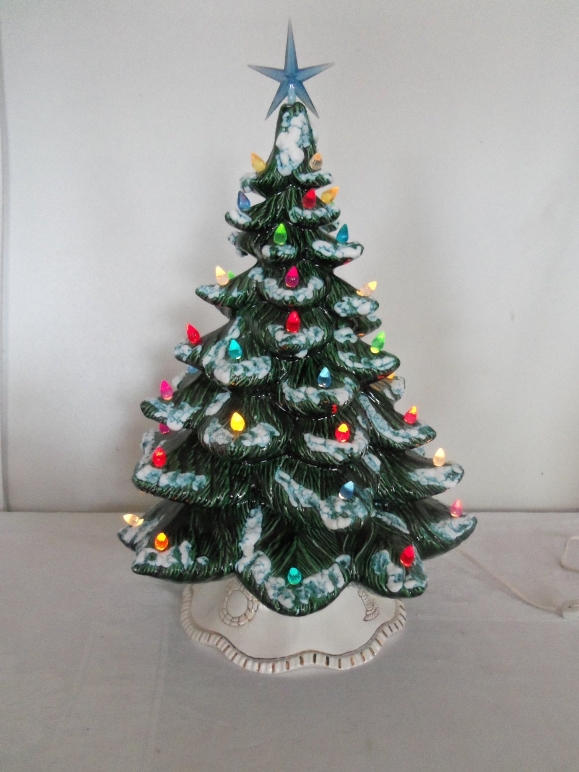 Vintage Ceramic Christmas Tree Light Up Ceramic Tree