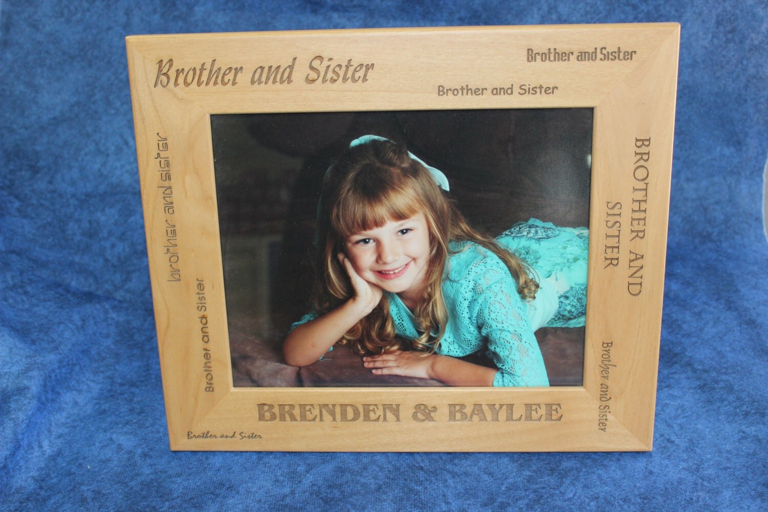 8 x 10 Personalized Alder Wood Brother/Sister Picture Frame