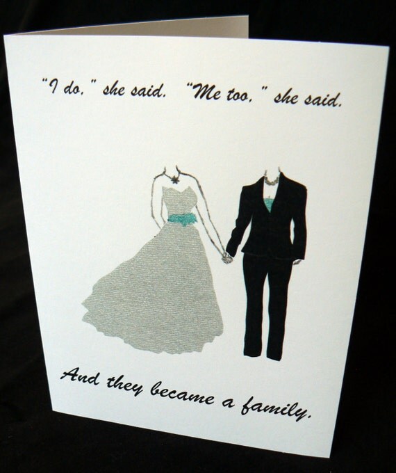 Lesbian Wedding Card By Lefthandartbycarly On Etsy