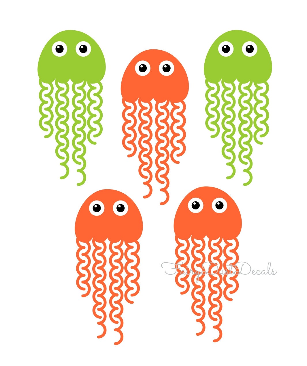 Jellyfish Wall Decal vinyl stickers nursery wall decal