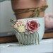 A Rustic Burnt Red, Metal Flower Collage Filigree Hair Comb. Vintage Style Collage Comb. Bridesmaids Hair comb. Wedding Bridal Hair Comb.