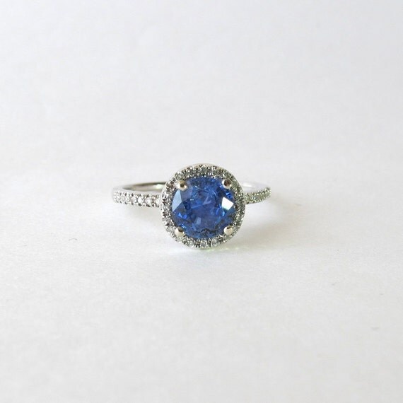 Ceylon cornflower blue sapphire 1.2 Carat ring by ReneJewelry