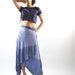 ON SALE was 69 Dollars Blue Wrap Skirt asymmetrical long maxi skirt tie dye dip ombre resort spa yoga clothing spring summer Rose Temple