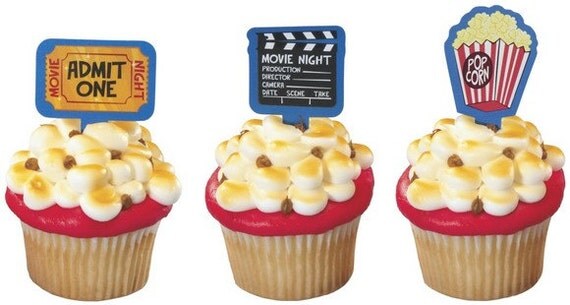 12 Movie Night Cupcake Topper Picks Il_570xn