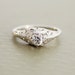 Antique Engagement Ring - 14k White Gold and Diamond Ring