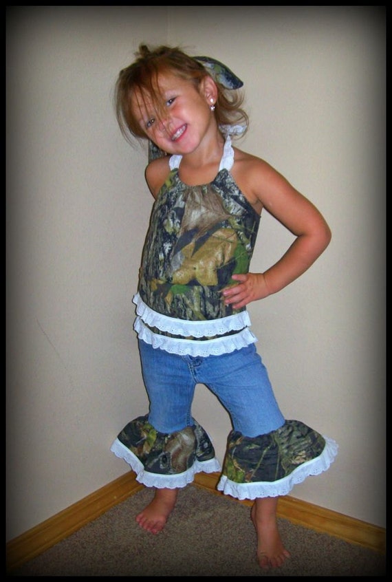 Items similar to Camo Ruffle Outfit / Camouflage Pageant Casual Wear ...