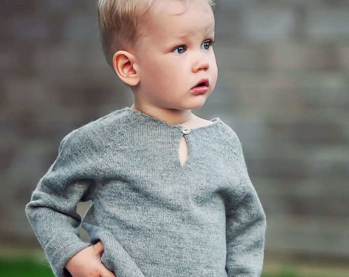 Raglan pullover / Baby alpaca gray sweater / light pullover for boy / girl / baby / toddler / kids