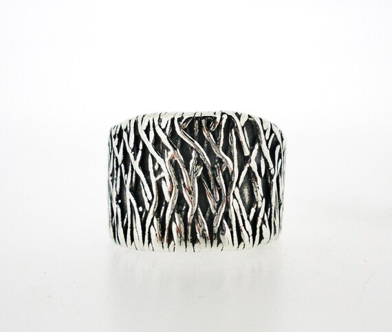 Unisex Sterling Silver Ring,Under 50 Dollars, Unique Artistic Abstract ...