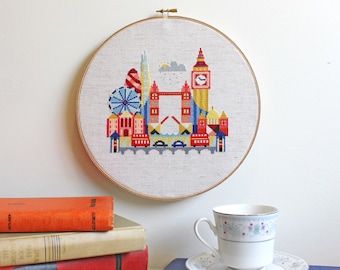 Pretty Little London - Satsuma Street Modern Cross stitch pattern PDF - Instant download