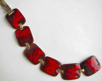 K DENNING BRACELET Scarlet and Crimson Enamel