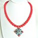 C3491E Indian Coral, Turquoise, Lapis Necklace SALE