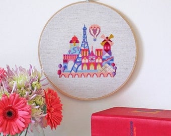 Pretty Little Paris - Satsuma Street Modern Cross stitch pattern PDF - Instant download