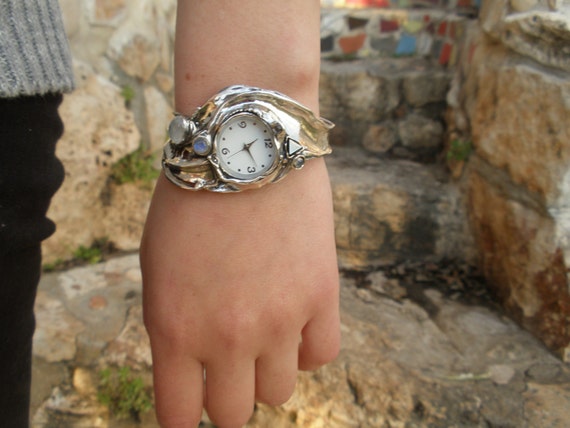 silver cuff watch