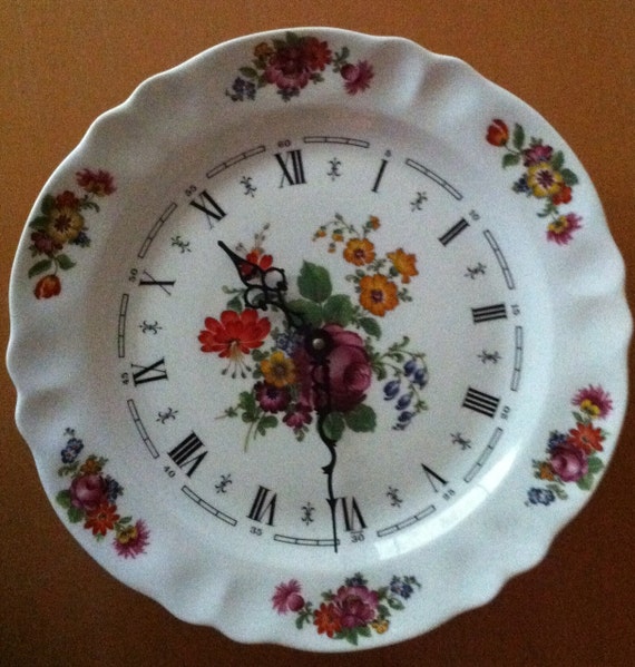 Vintage Limoges Porcelain Plate Clock Country French Wall