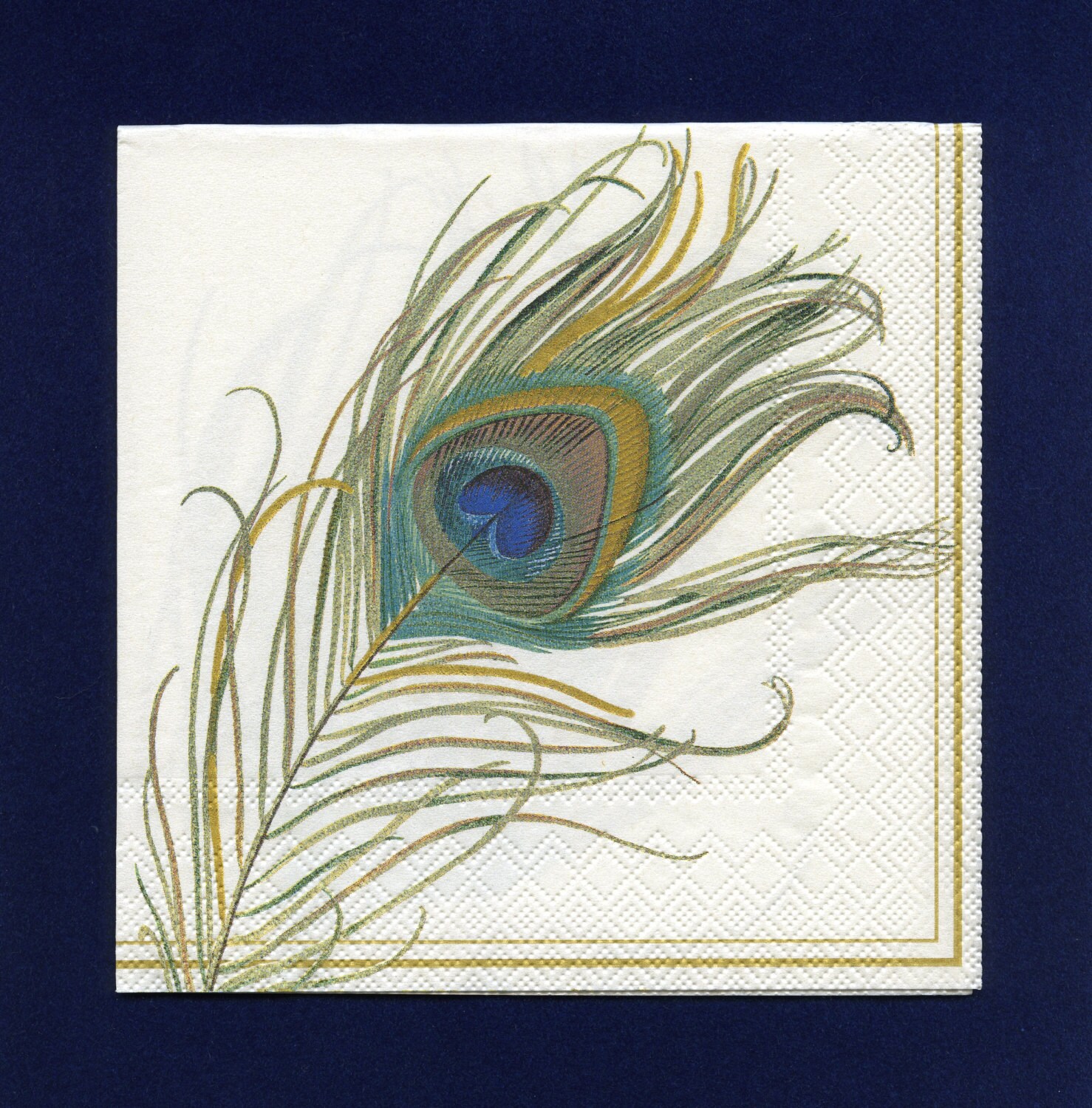 NAPKINS Peacock Feather by OneDayLongAgo on Etsy