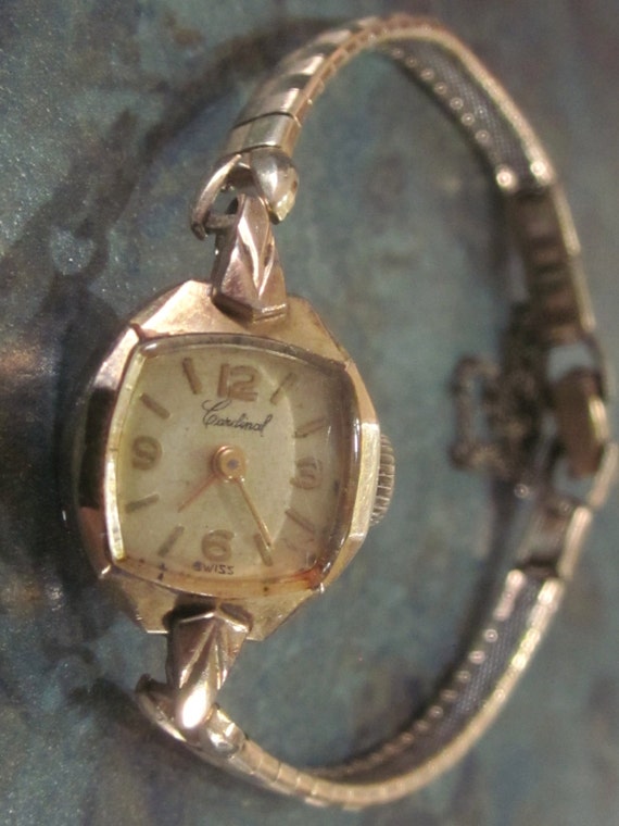 Ladies Vintage Cardinal Wrist Watch 1940 Era by LeftoverStuff