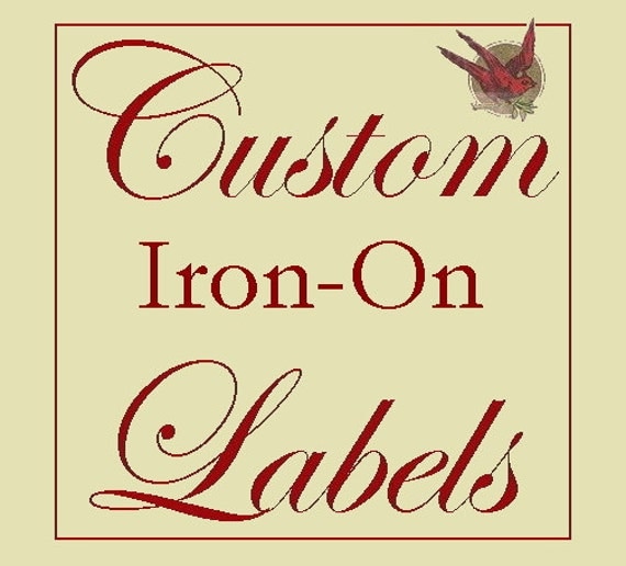 120 Custom Cotton IRON-ON Labels Fabric Garment Tags with