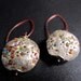 Silver Rainbow Confetti Glass Sugar Bead Earrings