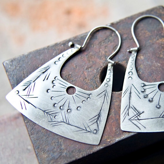 Sterling Silver Earrings - Hippie Earrings - Silver Boho Earrings ...