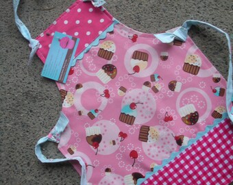 Cupcake Fabric Aprons - Childrens Aprons - Sweet Cupcake Girl Apron ...