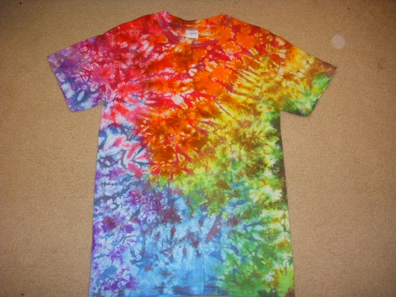 Items similar to S tie dye t-shirt, rainbow bunch, small on Etsy