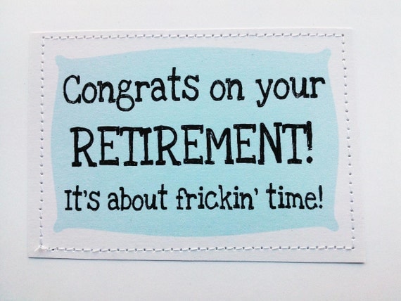 Retirement card. Congrats on your retirement. It's by sewdandee