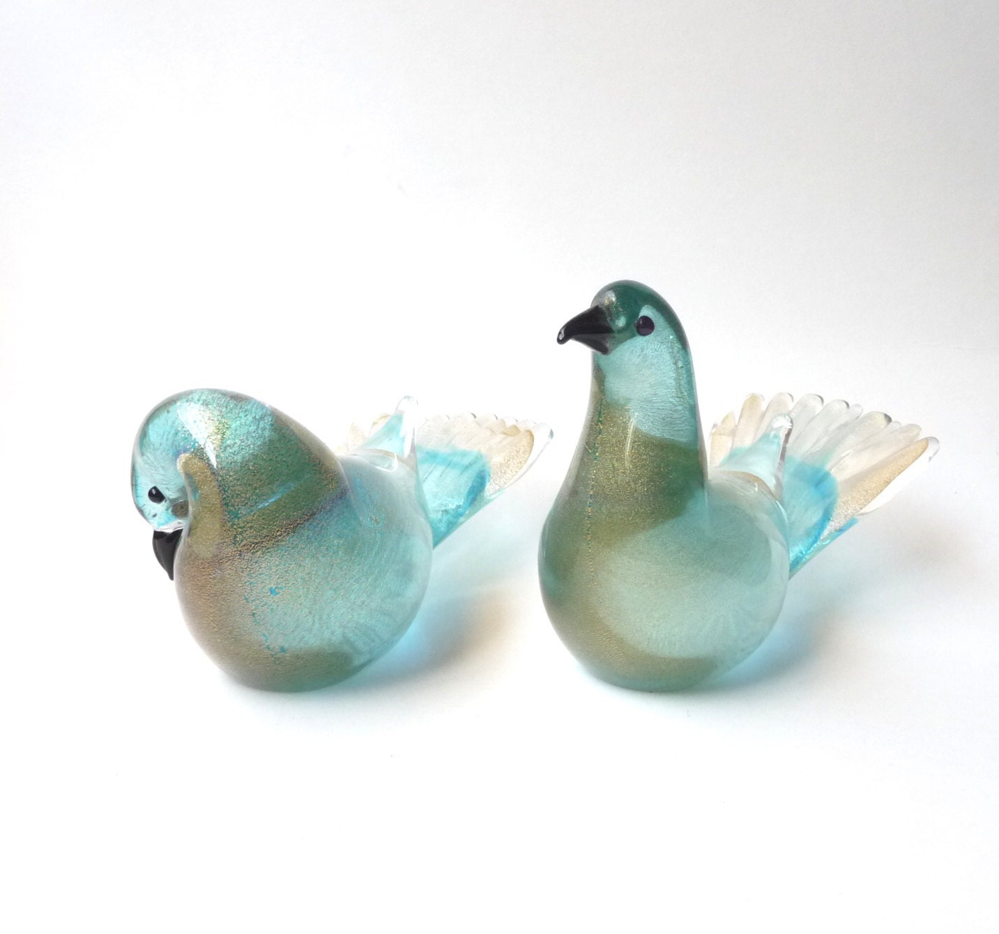 Mid Century Murano Glass Birds 9228