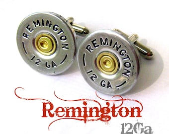remington 12 ga shotgun shell jewelry cufflinks cuff links wedding groomsmen cowboy
