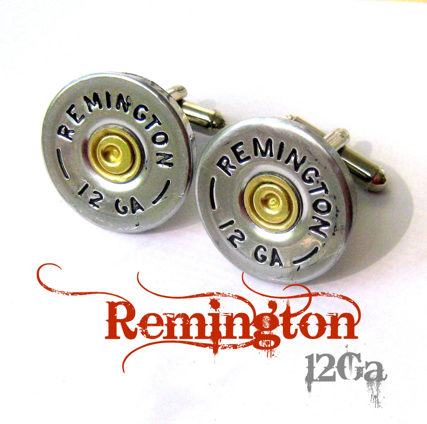 remington 12 ga shotgun shell jewelry cufflinks cuff links