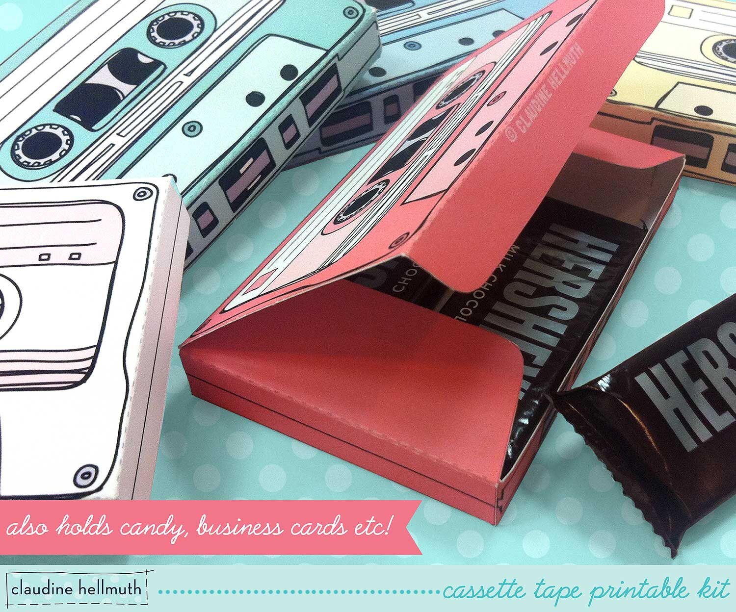cassette tapes gift card holders party favor boxes paper