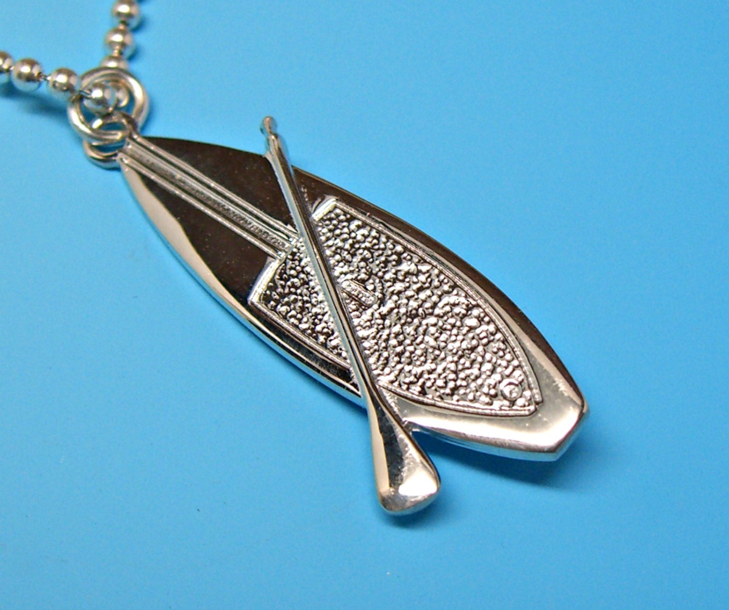 SUP Sterling Silver Jewelry Pendant Charm Stand Up Paddle