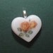 Roses Heart Fused Glass Pendant, Valentines Day, Heart Pendant, Roses Pendant, Fused Glass Pendant