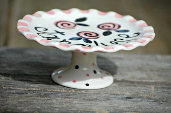 Cake Stand // Handpainted Custom Personalized Birthday Cupcake Stand or Smash Cake Stand Il_570xn