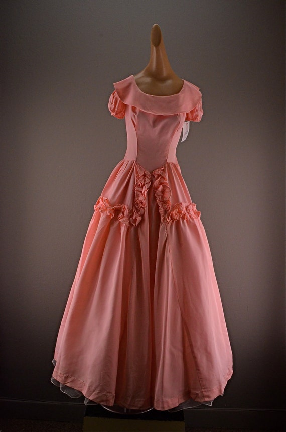 1930s pink gown 30s formal dress Size small Vintage 30s dress