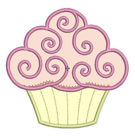 Cute Cupcake Applique PES INSTANT DOWNLOAD Embroidery