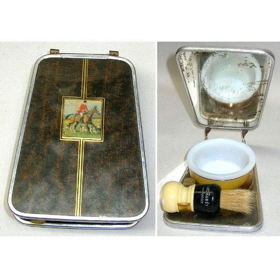 Items similar to Vintage Mens Folding Shaving Mirror Set ca 1940s Fox