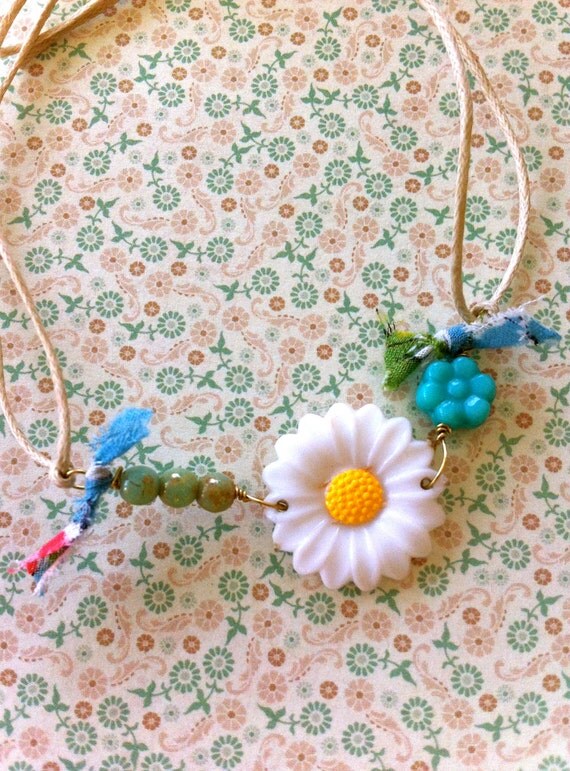 Daisy Mae. Vintage beaded fabric string by tiedupmemories on Etsy