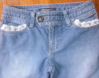 Hippie Boho Altered Couture AE Jeans