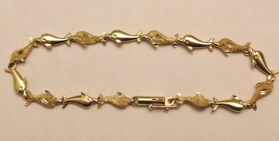 gold dolphin ankle bracelet