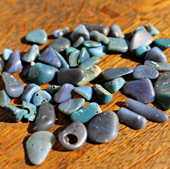 Tiny Blue Slag Leland Blue Stones