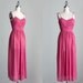 Pink Maxi Dress 1970s Vintage French Pink Evening Maxi Sun Dress