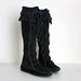 black moccasin boots knee high