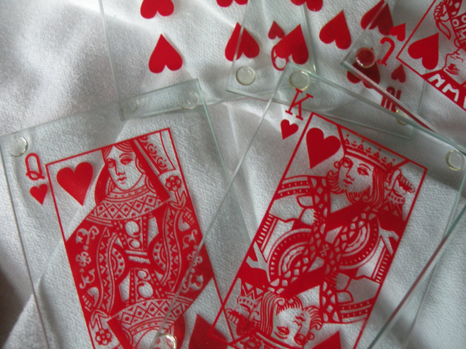 glass card coasters by WomeninWorkboots on Etsy