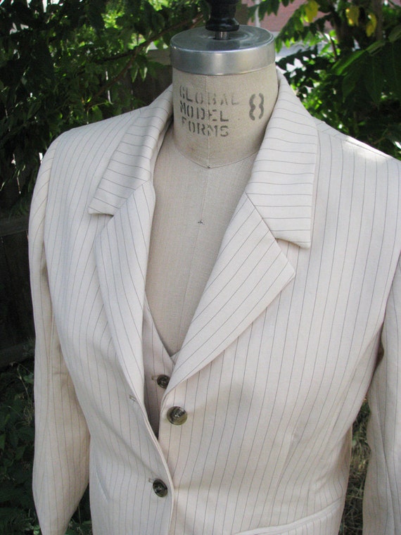 womens pinstripe suit with vest