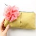RESERVED - Clutch Purse, Yellow Gold and Coral, Personalized Bridesmaid Clutch, Wedding Clutch, Choose Colors, Grey, Aqua, Navy