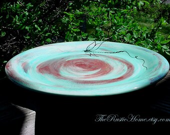 Pottery bird bath water dish dragonfly pottery birdbath rustic garden decor made to order choose colors ceramic pottery bird feeder