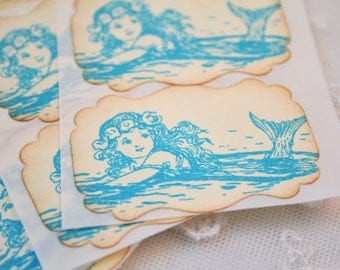 Mermaid Stickers Envelope Seals Set of 10