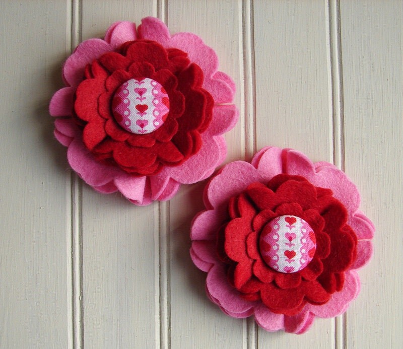 Wool Felt Flowers Large Blooms Sweetheart Collection
